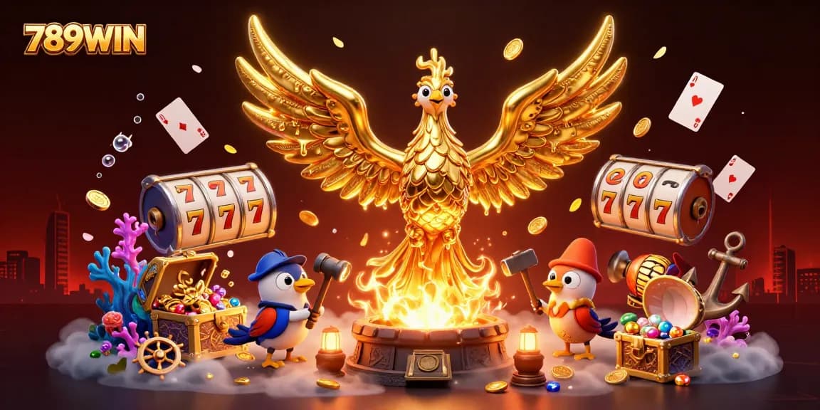 Experience thrilling wins with 789WIN in this vibrant and dynamic casino adventure scene.