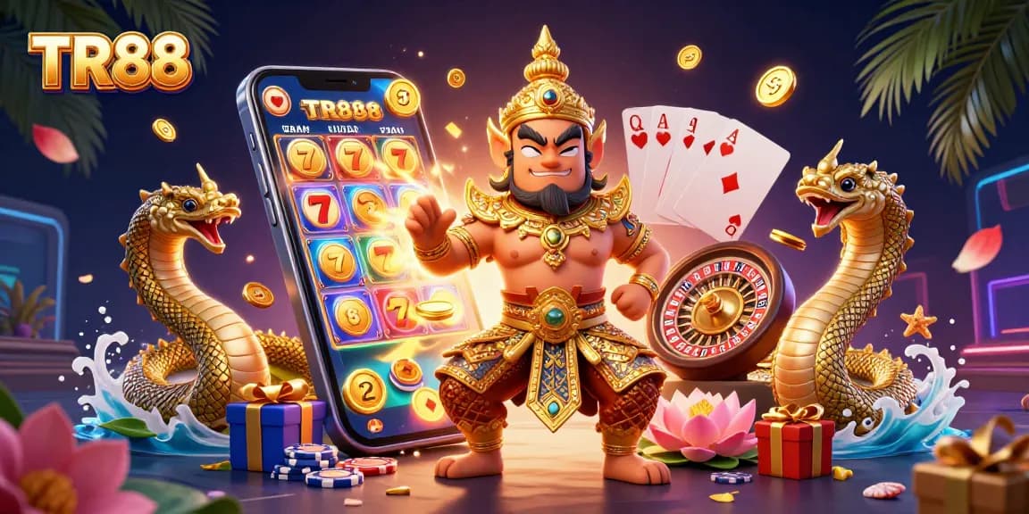Experience TR88's thrilling slot gameplay with vibrant visuals and energetic elements.