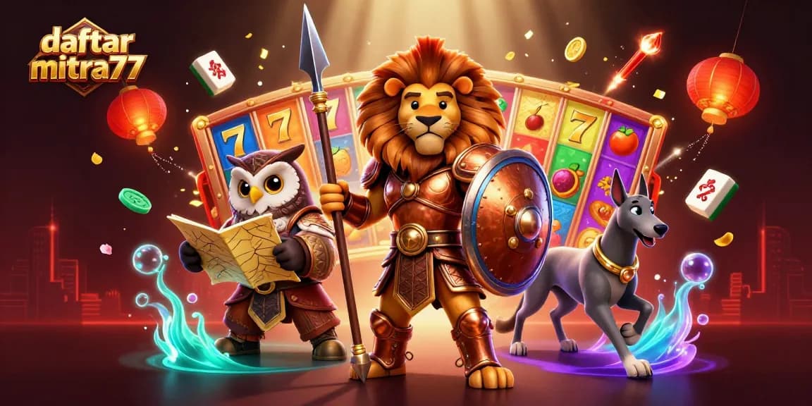 Daftar Mitra77 dan nikmati kemenangan bersama simbol slot yang menarik dalam ilustrasi 3D yang menakjubkan.