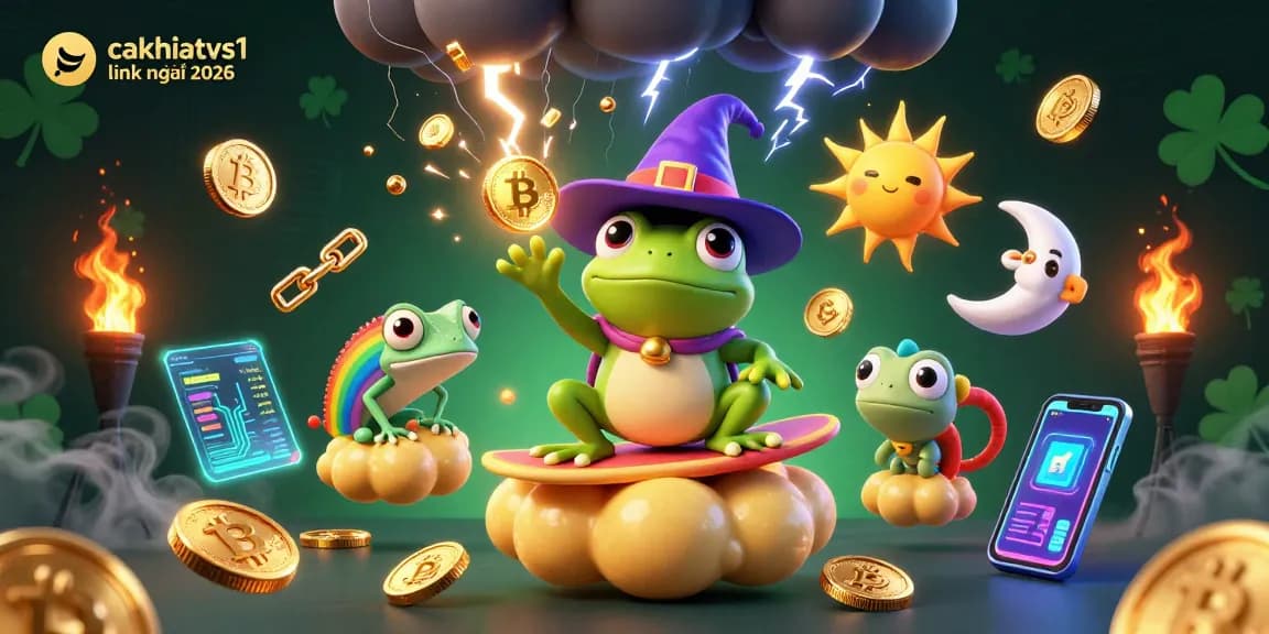 Experience the thrill of cakhiatvs1 link mới 2026 with golden coins swirling around the storm wizard.