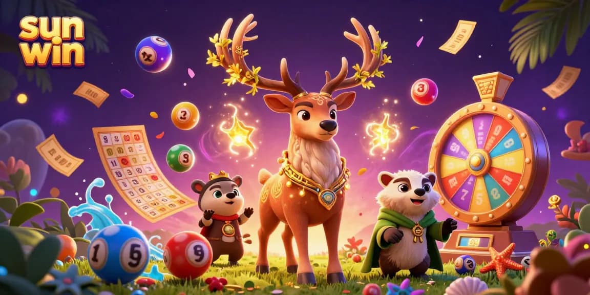 Experience thrilling moments with sun win's vibrant gaming elements in a magical casino scene.