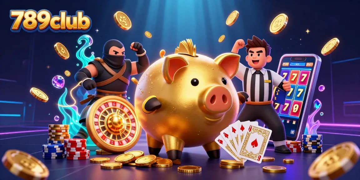 Experience thrilling gameplay at 789club with a vibrant casino scene featuring golden coins and high-stakes action.