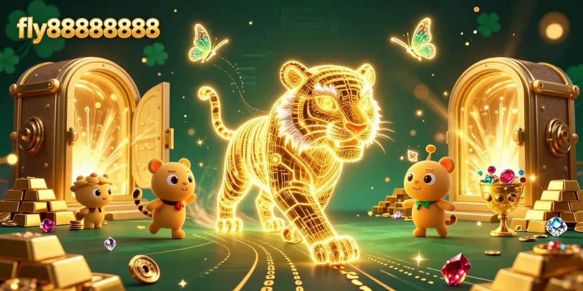 Experience thrilling gameplay at fly88888888 with vibrant casino elements and golden treasures.