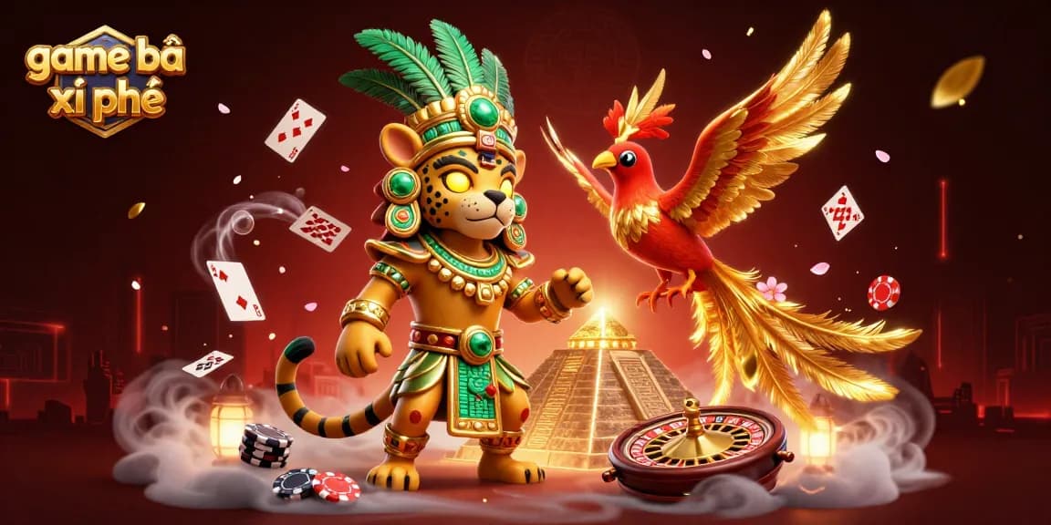 Play poker with game bài xì phé as the Mayan jaguar priest and quetzal bird elevate your gaming experience.