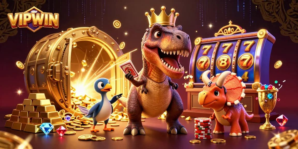 Engage in thrilling gameplay with VIPWIN featuring vibrant 3D characters and casino action.