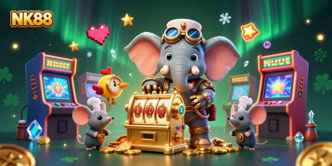 Play NK88's thrilling games with exciting graphics and features in a vibrant casino setting.