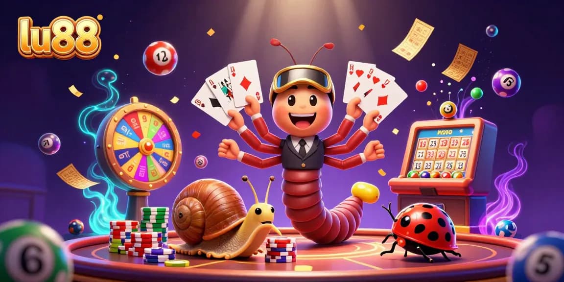 lu88 engages players with a vibrant casino scene featuring animated creatures and dynamic gambling elements.