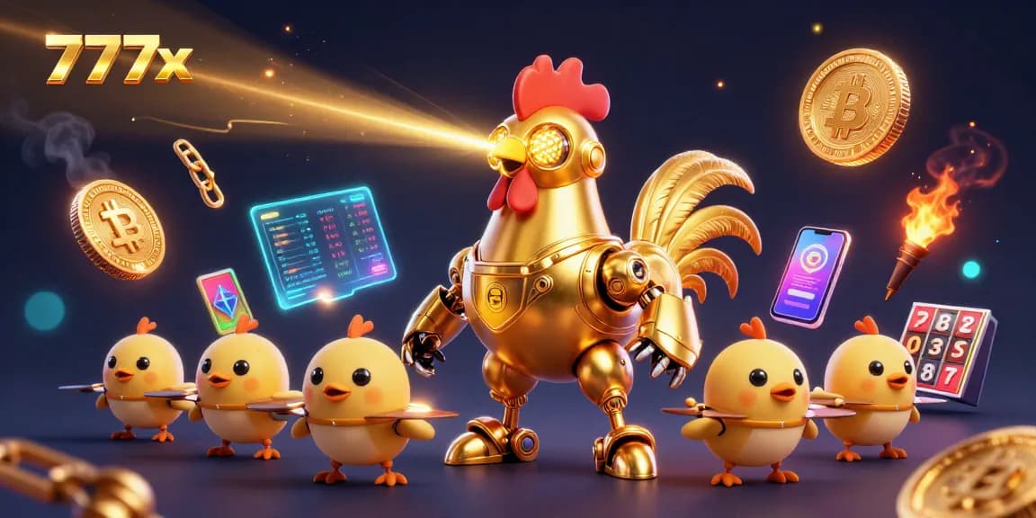 Engage with 777x for thrilling casino action featuring futuristic characters and vibrant gambling elements.
