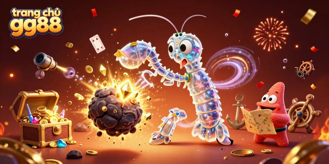 Experience the excitement of trang chủ gg88 with a vibrant 3D illustration showcasing underwater treasures and gaming elements.