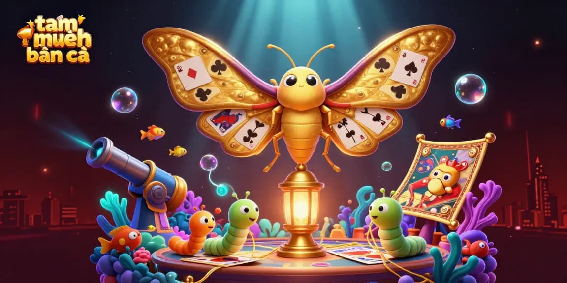 Capture the excitement of tam tiên bắn cá with a vibrant underwater scene featuring enchanting characters and gaming elements.