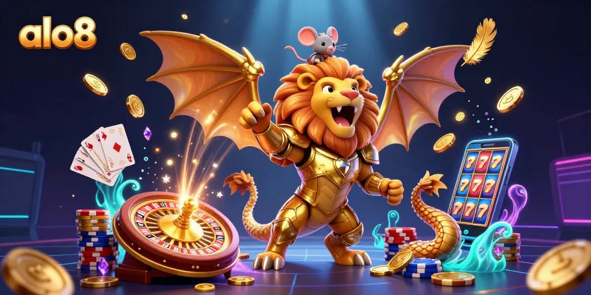 Unleash big wins at alo8 with vibrant 3D scenes of casino gameplay and lucky symbols.