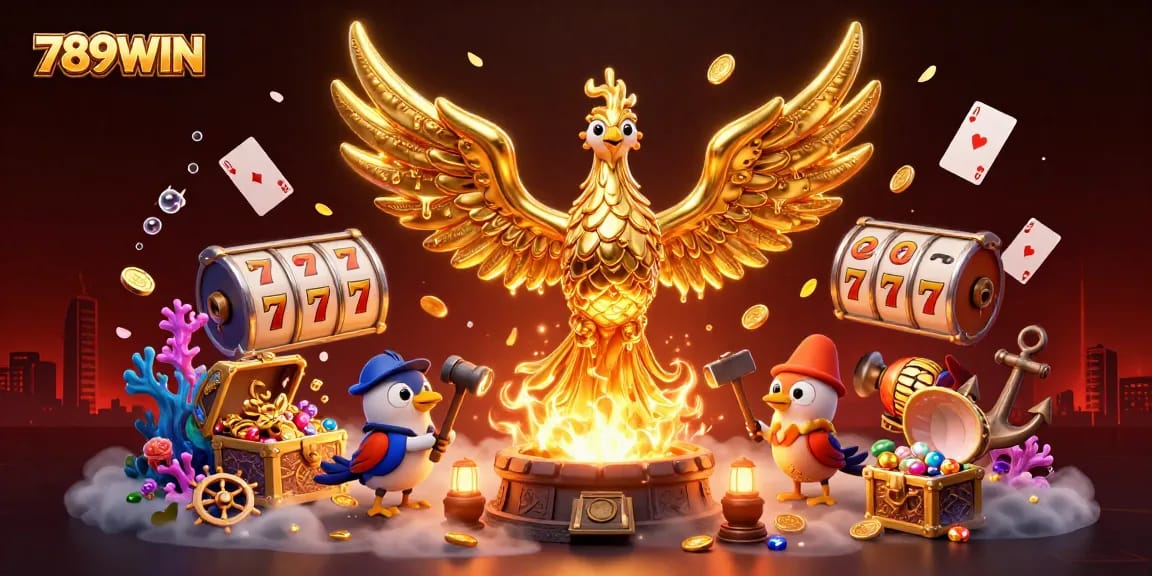 Experience thrilling wins with 789WIN in this vibrant and dynamic casino adventure scene.