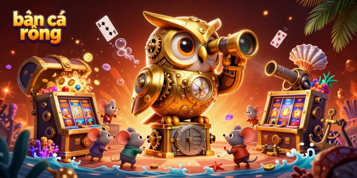 Engage in bắn cá rồng and witness an extraordinary 3D casino scene full of vibrant action.