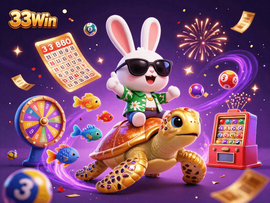 Experience thrilling wins at 33Win with a vibrant lottery scene featuring colorful balls and exciting prizes.