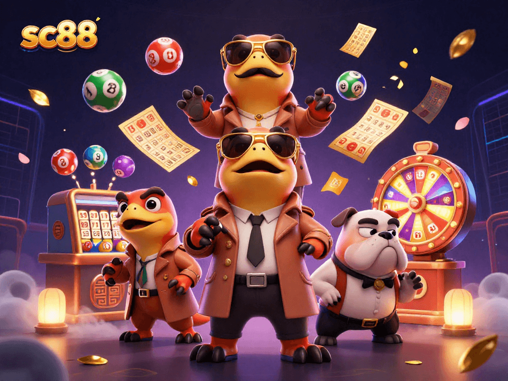 Engage with sc88 as three raptors hilariously attempt VIP access at a lively casino.