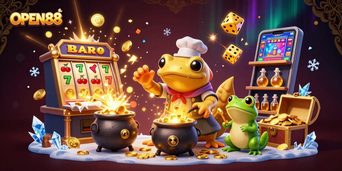Experience thrilling wins at OPEN88 with a vibrant gold transmutation scene from a casino world.