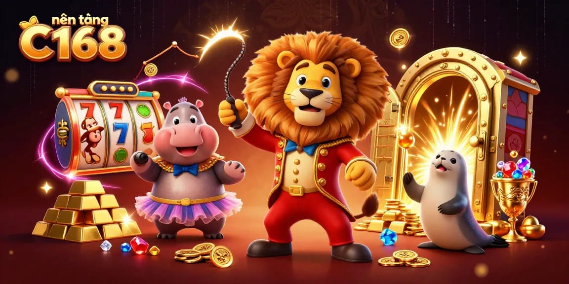 Engage with the vibrant world of nền tảng C168 featuring lively characters and immersive casino elements.