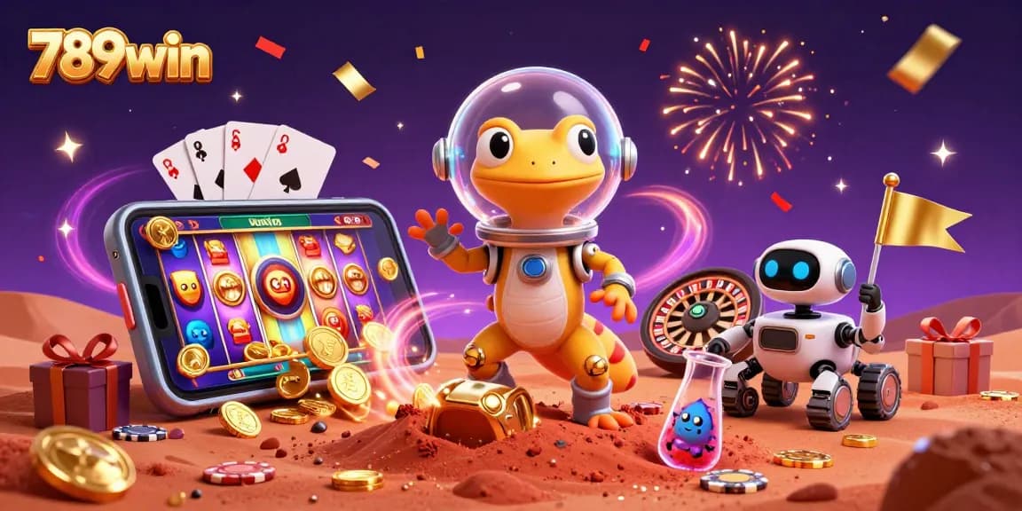 Experience the excitement of 789win as a Martian gecko discovers a golden casino with thrilling games.