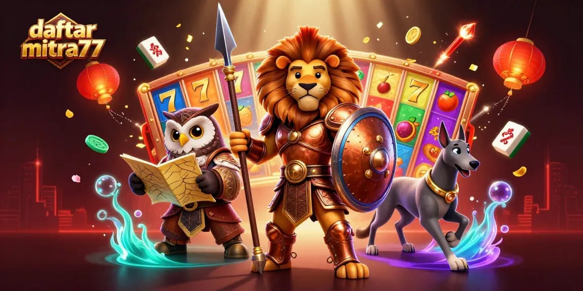 Daftar Mitra77 dan nikmati kemenangan bersama simbol slot yang menarik dalam ilustrasi 3D yang menakjubkan.