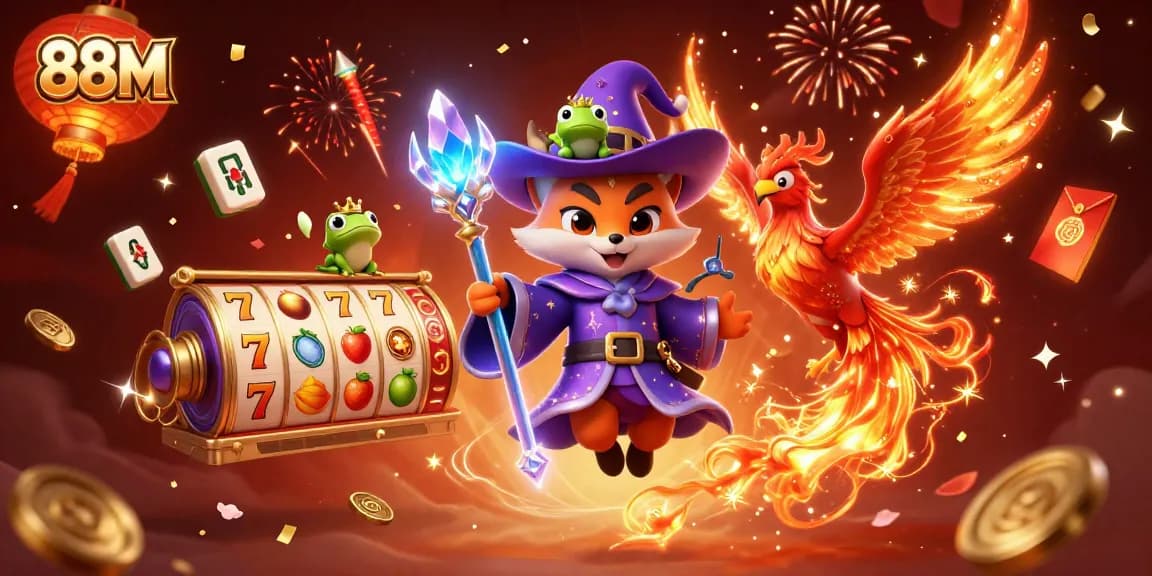 Experience thrilling slots with the 88M wizard fox and phoenix in a magical casino adventure.