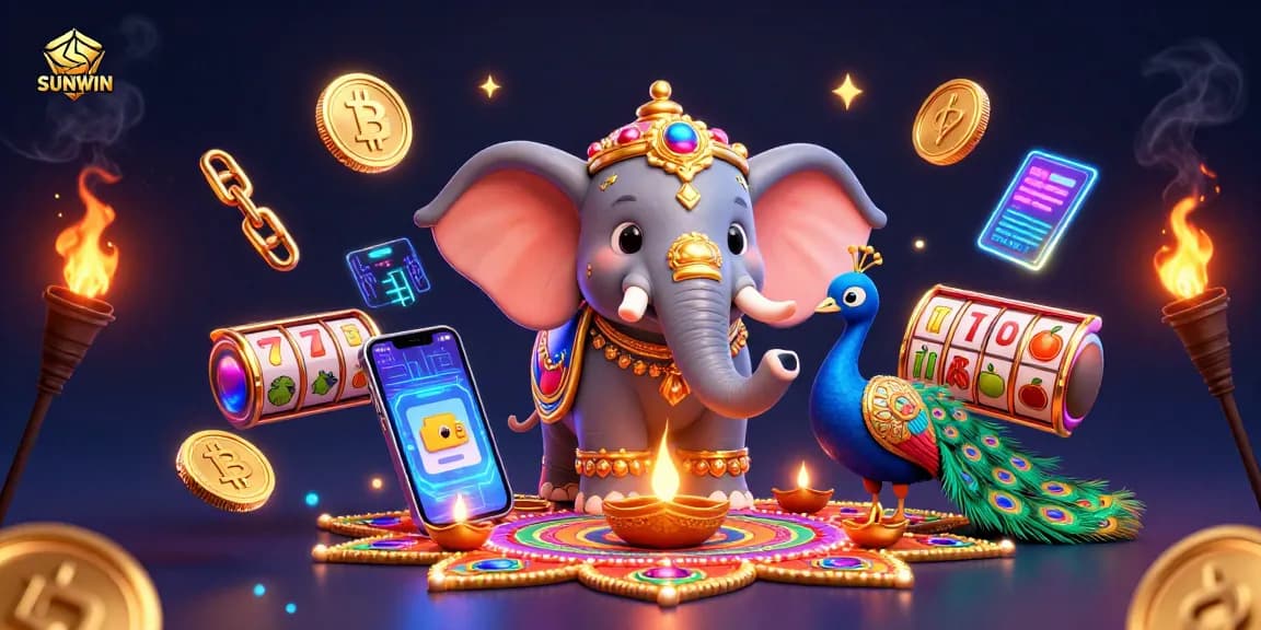 SUNWIN offers exciting gaming experiences with vibrant casino elements and colorful characters.