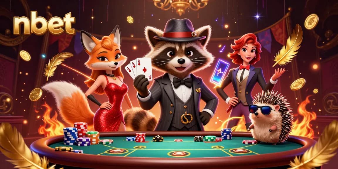 Join nbet players in a vibrant 3D poker scene featuring rich character interaction and lively betting.