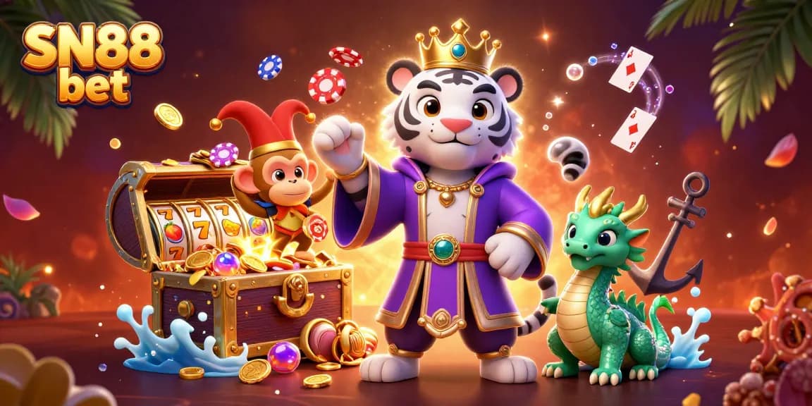 Experience thrilling slots and jackpots with SN88 bet in a vibrant casino scene filled with excitement.