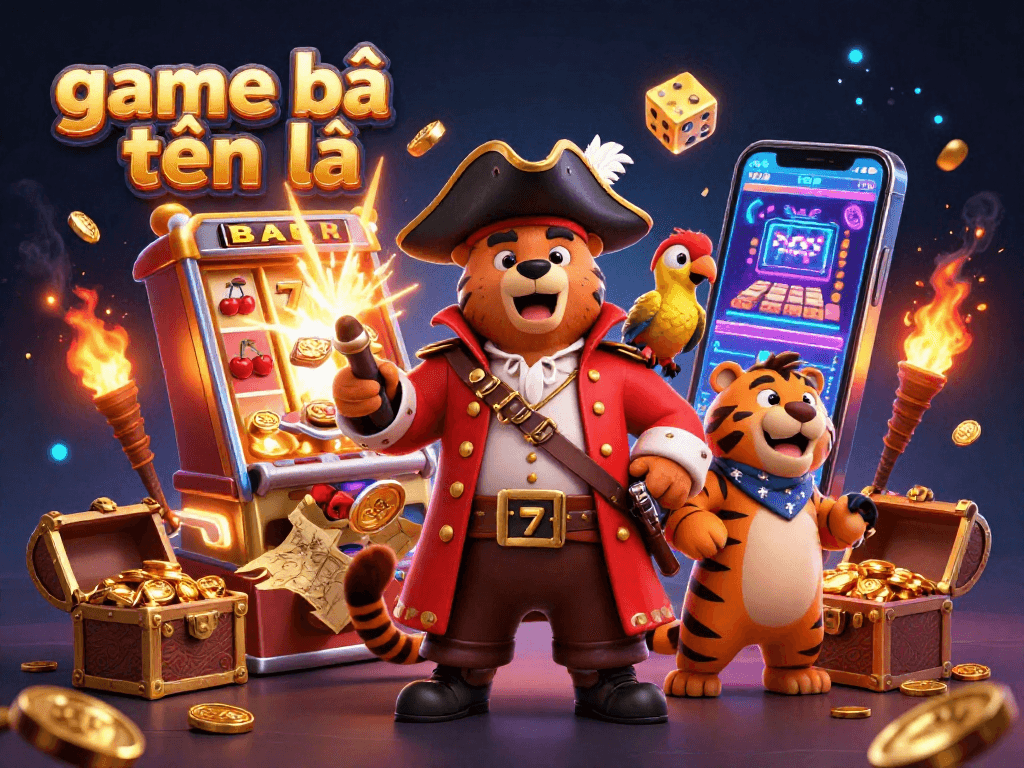 Experience the thrilling game bài tiến lên with a pirate bear, tiger, and magical casino elements.