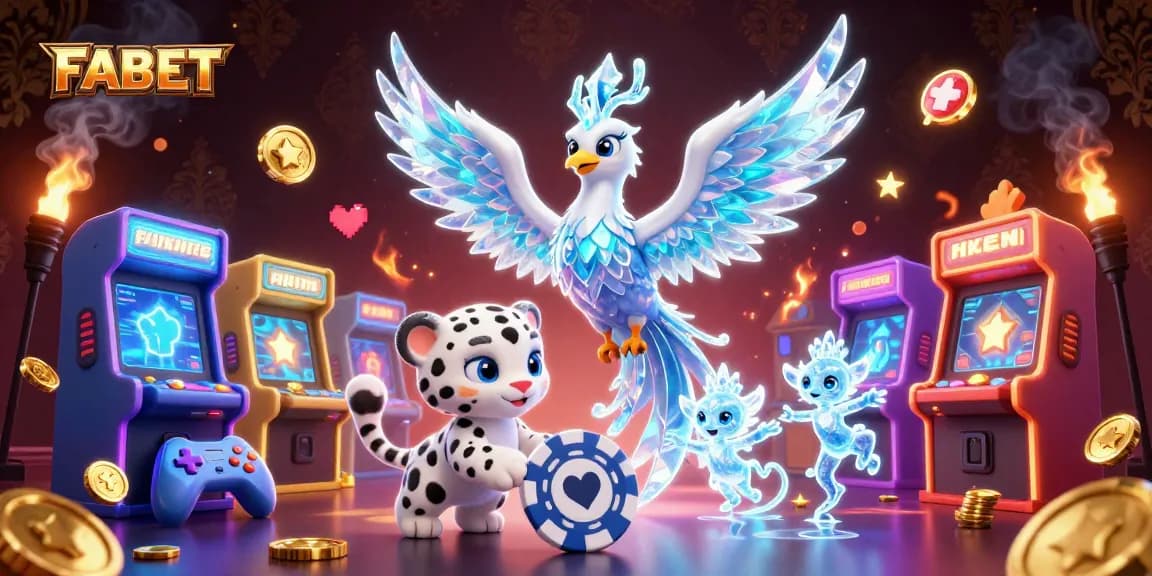 FABET creates an engaging casino experience featuring magical characters in a vibrant gaming scene.