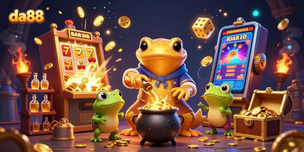 Experience thrilling gameplay with da88 as golden salamanders and lucky symbols explode in this vibrant casino scene.