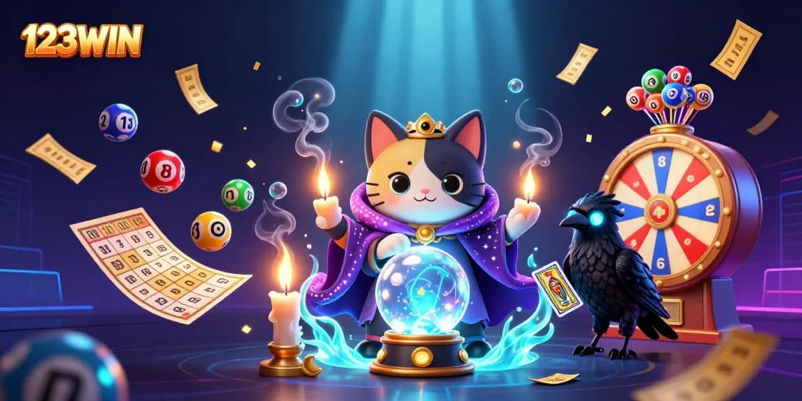 Play games on 123WIN with vibrant lottery elements and a mystical atmosphere for a thrilling experience.