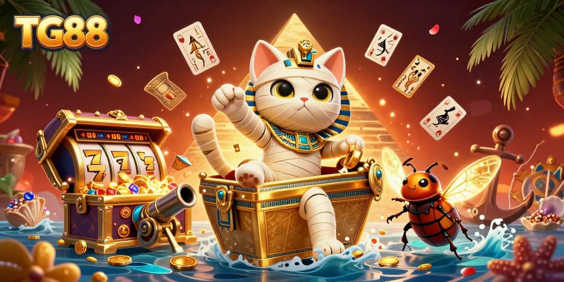 Engage in exciting casino action at TG88 with a vibrant illustration of gaming thrills.