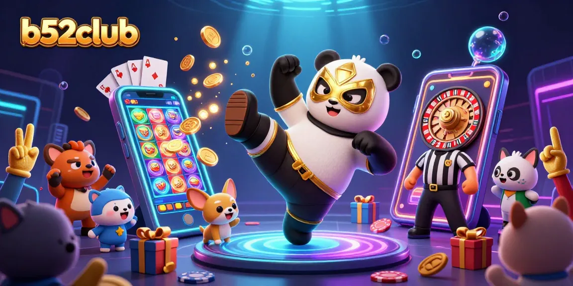B52club engages players with vibrant games and thrilling action in this colorful casino scene.