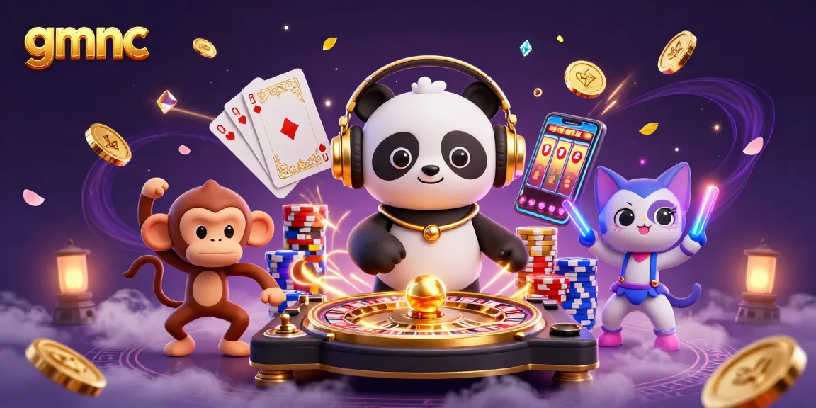 Spinning roulette and vibrant characters bring gmnc excitement to life in this bustling casino scene.