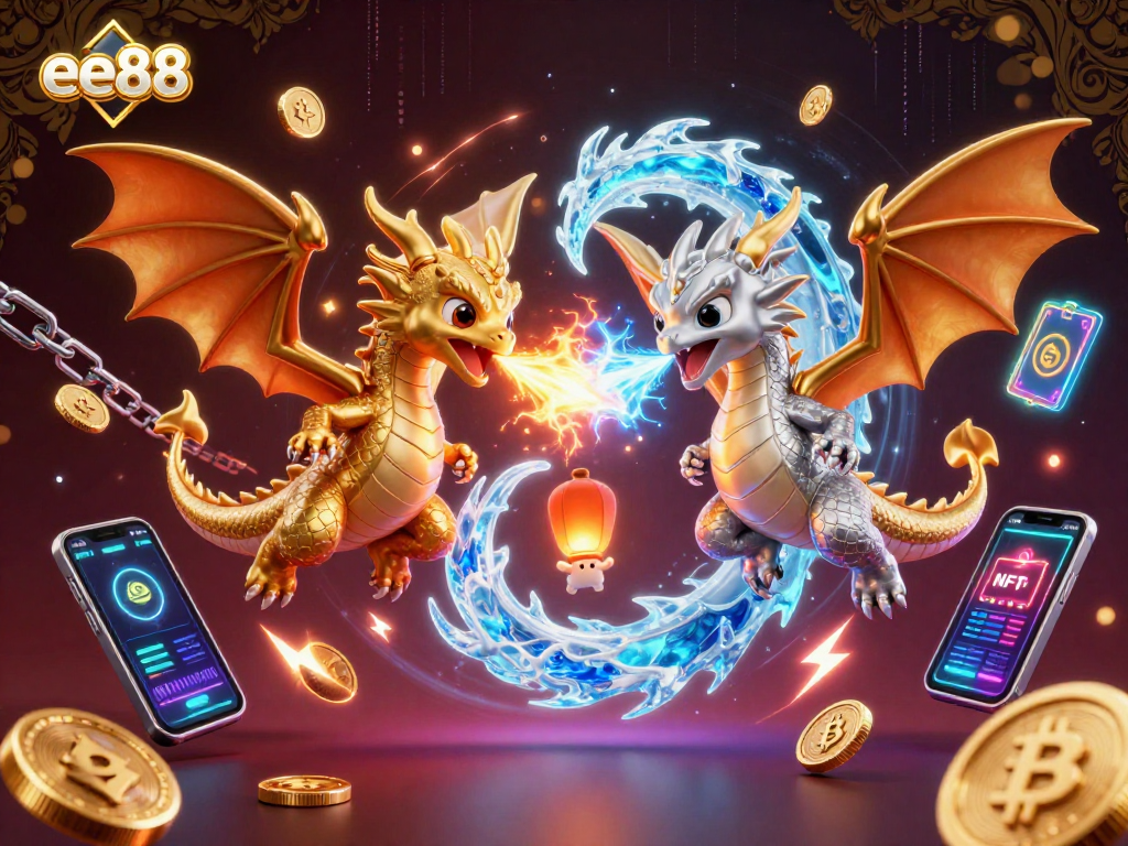 Experience excitement at ee88 as twin dragons battle in a stunning 3D casino scene full of vibrant energy.