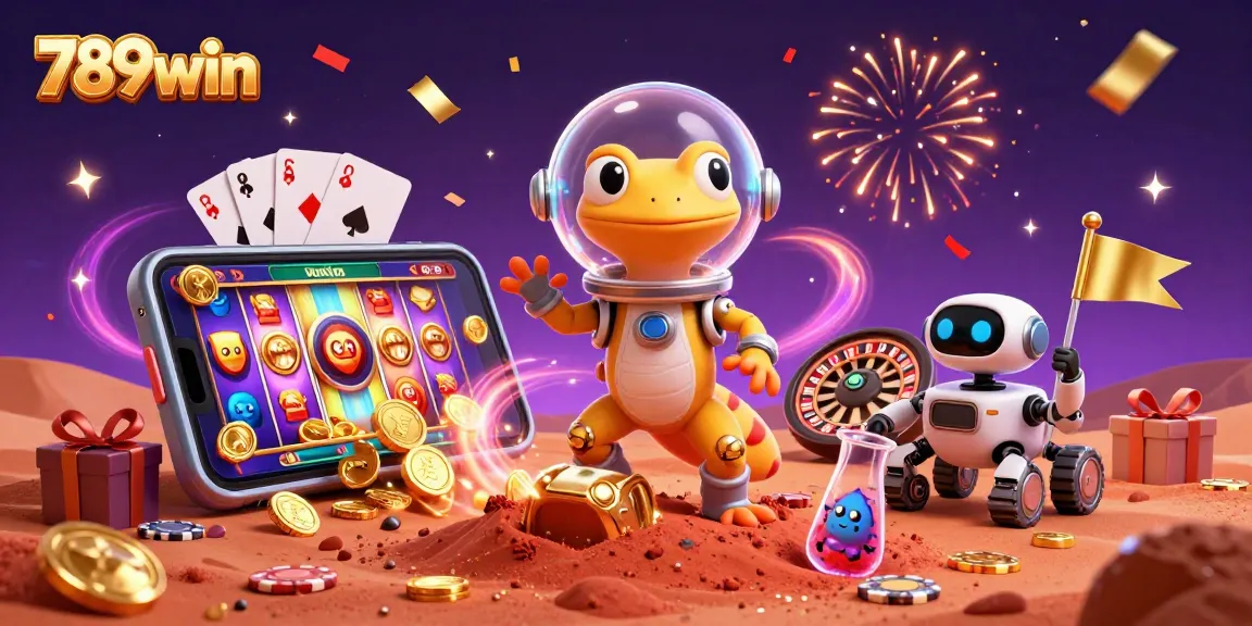 Experience the excitement of 789win as a Martian gecko discovers a golden casino with thrilling games.