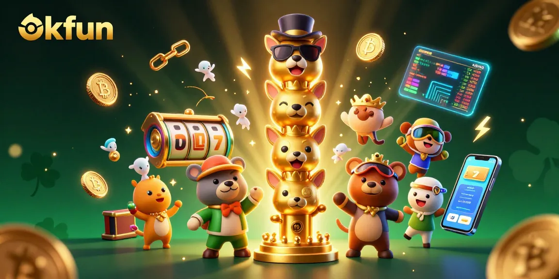 Engage with the vibrant world of okfun online slots featuring colorful slot reels and cryptocurrency elements.