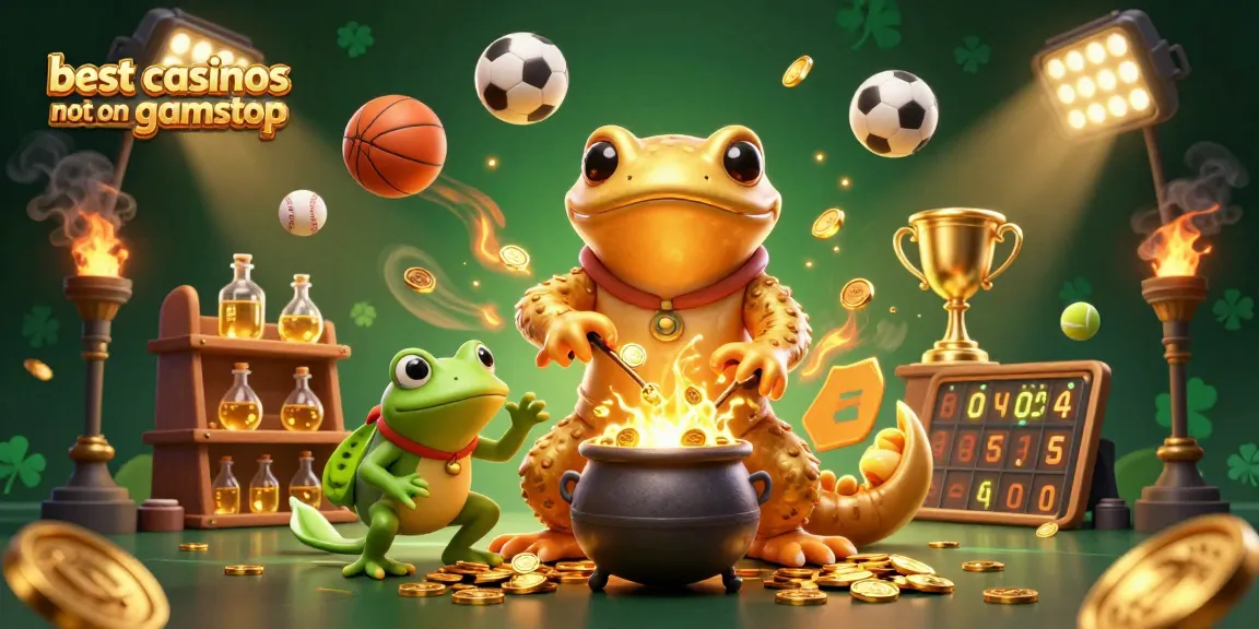 Experience thrilling action at the best casinos not on gamstop with vibrant 3D illustrations of winning gaming scenes.