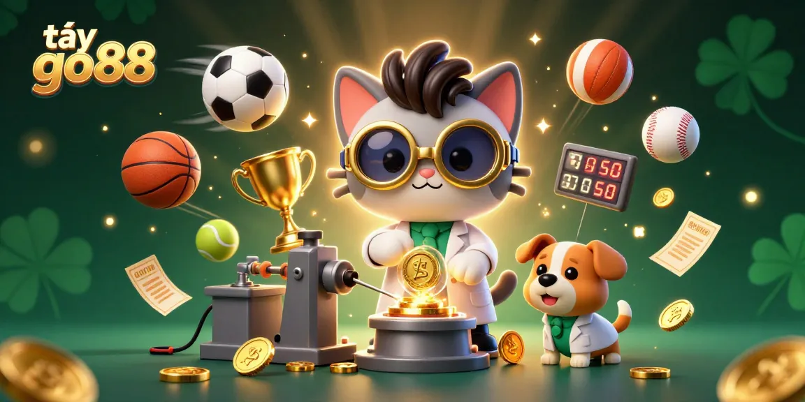 Engage in the thrill of tải go88 with this vibrant 3D casino illustration featuring an adventurous mad scientist cat.