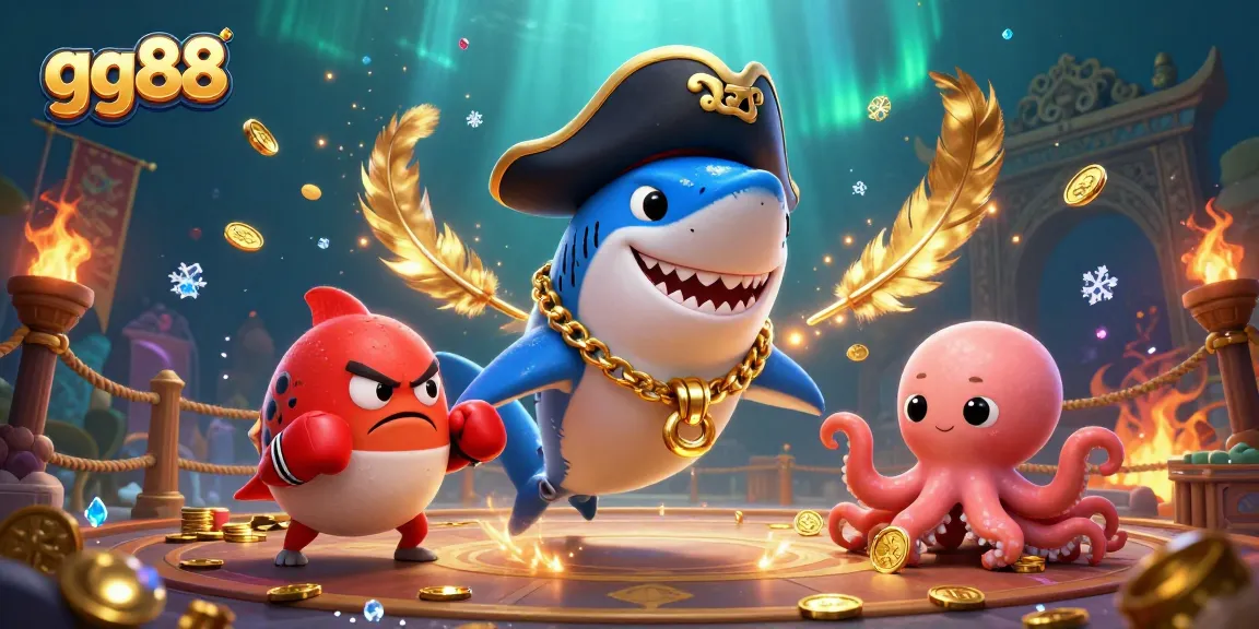 Win big with gg88's vibrant 3D casino scene featuring exciting games and playful characters!