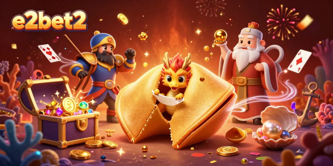 Experience rewarding gameplay at e2bet2 with a rich, vibrant casino scene packed with gold and fortune.