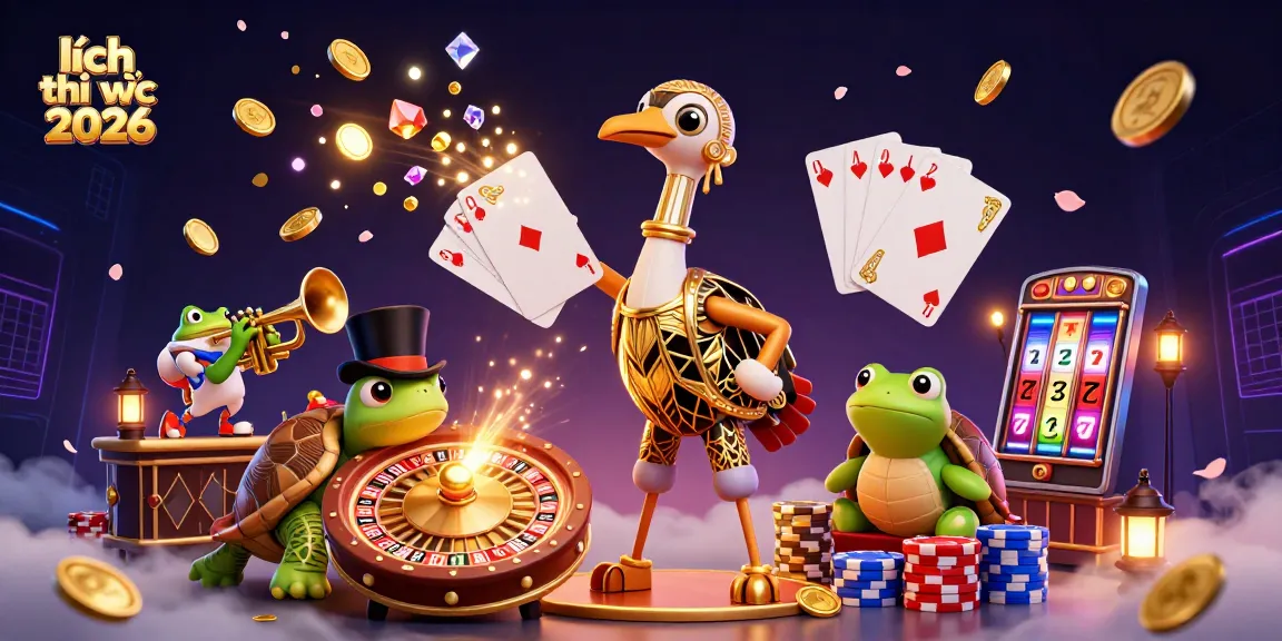 Experience the excitement of lịch thi đấu wc 2026 with a vibrant casino-themed illustration.