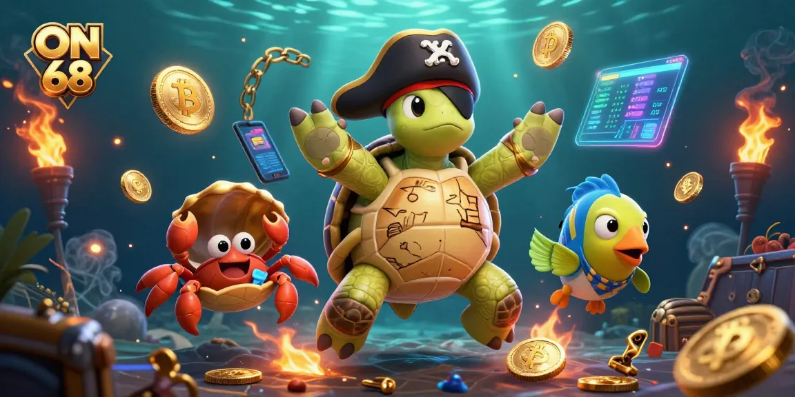 Experience ON 68 with dynamic 3D elements showcasing exciting gameplay and cryptocurrency themes.