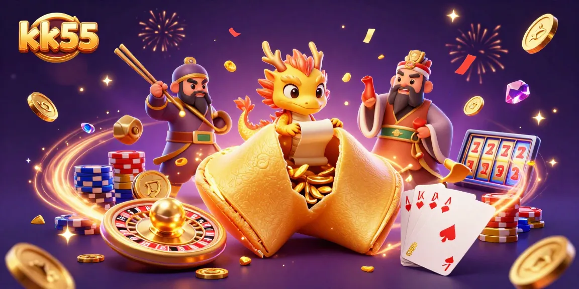 Experience exhilarating games and vibrant visuals with kk55's dynamic casino scene featuring dazzling elements.