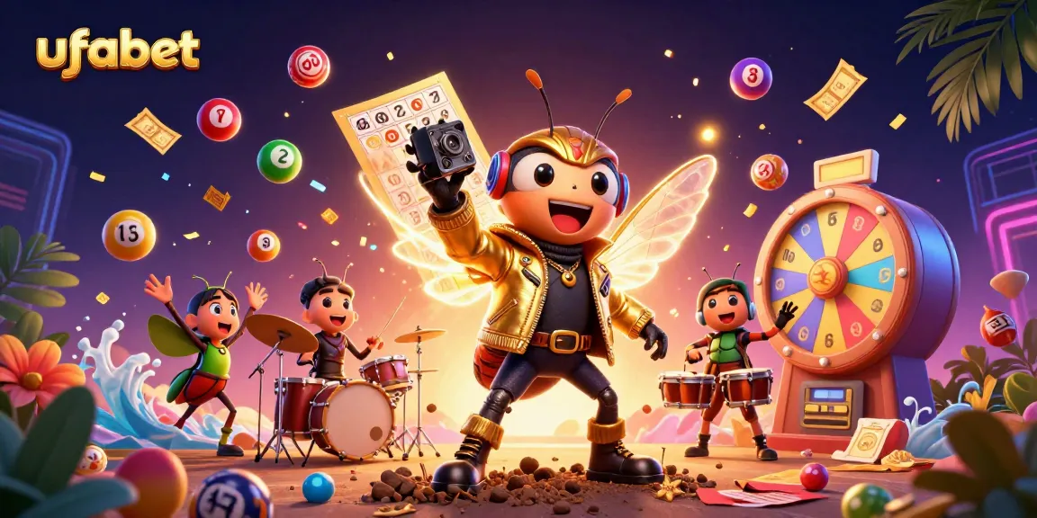 Experience thrilling gameplay at ufabet with our exciting dynamic lottery scene featuring colorful elements.