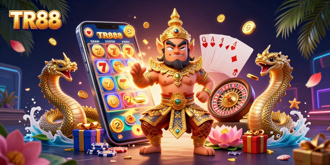 Experience TR88's thrilling slot gameplay with vibrant visuals and energetic elements.