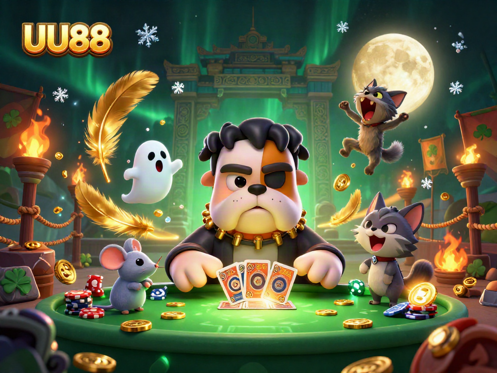Experience thrilling gameplay at UU88 with a lively 3D casino scene featuring captivating characters.