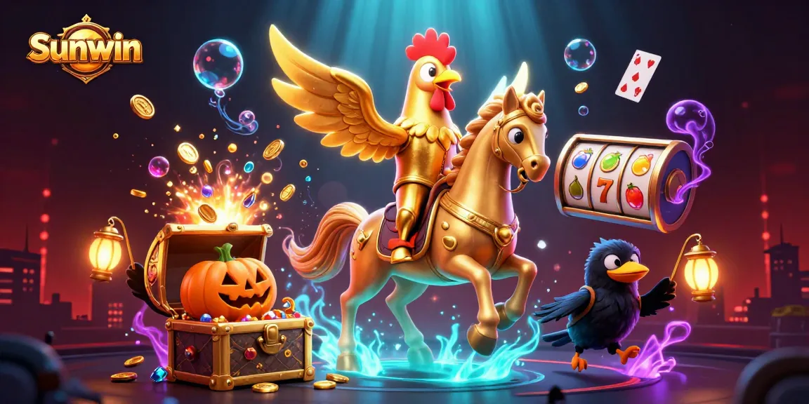 Spin to win at Sunwin with vibrant casino characters and exciting game elements in action.