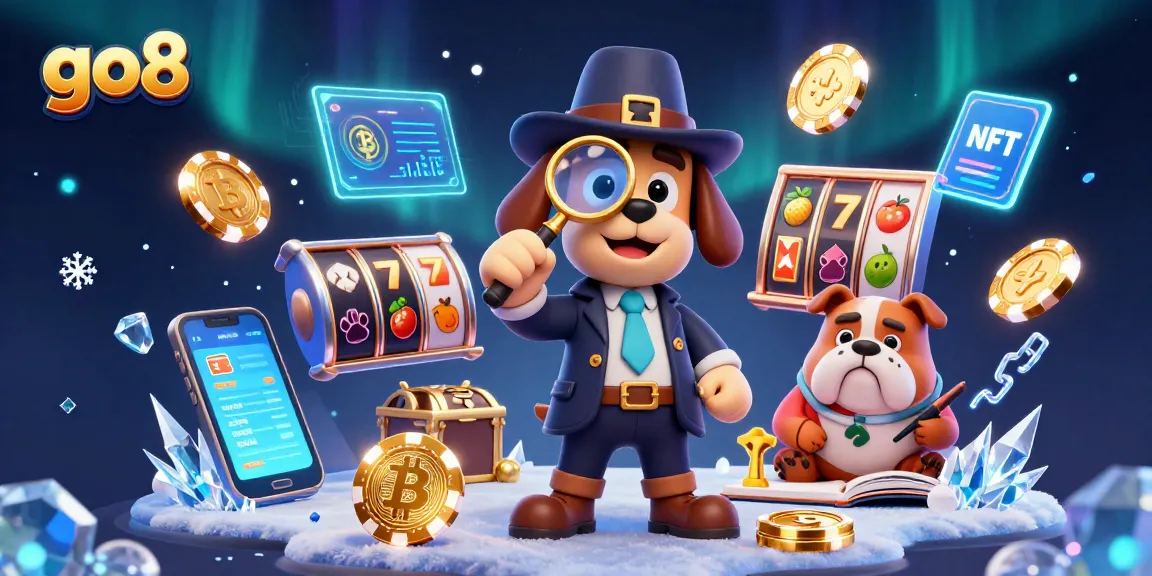 Spin the reels at go8 with this vibrant, exciting 3D illustration of a detective and delightful characters hunting for treasure.