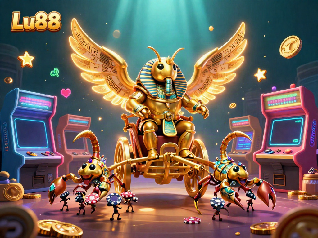 Experience thrilling gaming action with Lu88's vibrant casino scene featuring dynamic characters and engaging elements.